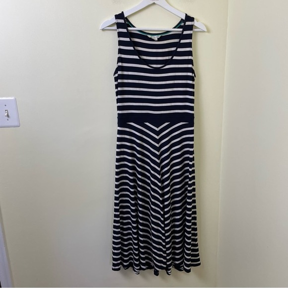 Boden Black & White Stripe Swing Tank Dress SZ 6L - Picture 4 of 9